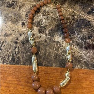 Beaded and gold necklace